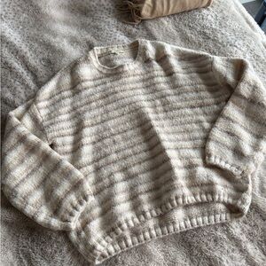 Z Supply Beige Striped Sweater